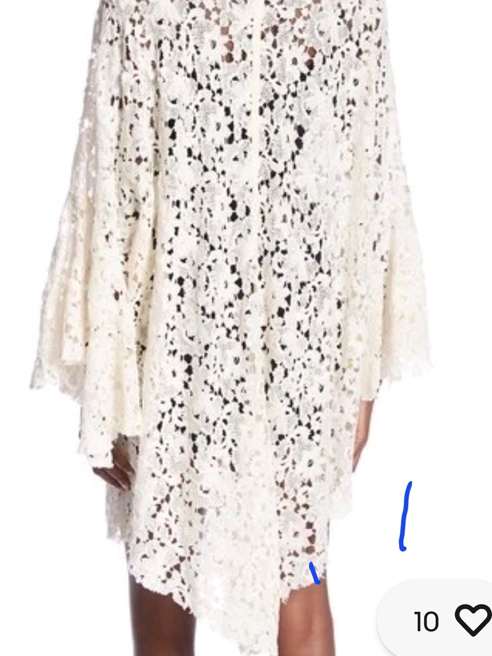 Free People Ivory Crochet Lace Open-Front Duster - Picture 2 of 10
